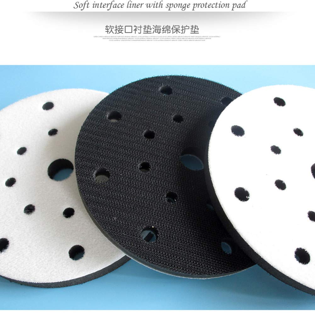 Almohadilla de interfaz blanda 6"17 agujeros 150 mm Almohadilla de amortiguación de esponja Almohadilla de lijado de protección y amortiguación para discos de lijado de gancho y bucle