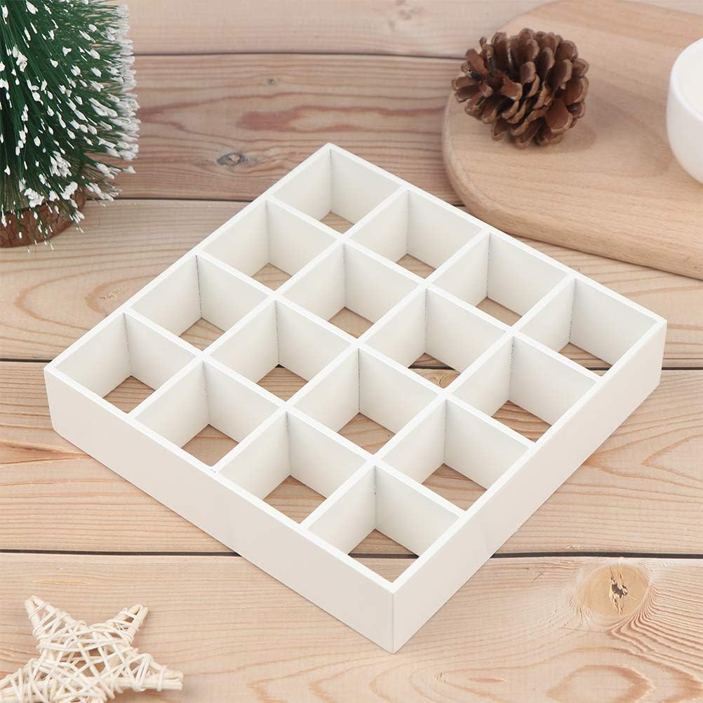 1:12 Scale Dollhouse Miniature White Wooden 16 Grid Storage Rack Shelf Exquisite Doll House Furniture Decor Organizer for Mini Figurines Cosmetics Sundries DIY Scene Layout