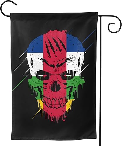 Miniatura 4 de Creative Central African Republic Patriot Skull National Flag Garden Flag 28"x40" Inch Double Sided Garden Flags Home Lawn Outdoor Decor Flags Party
