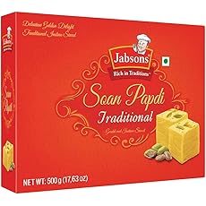 Bikaji Soan Papdi Manbhawan Sohan Papdi – 17.6 Oz (500g) | Premium Flaky Indian Sweet with Almonds & Pistachios | Traditional Cardamom-Infused Mithai, Best Festive Gift Box | Authentic Dessert for Diwali, Weddings & Luxury Gifting
