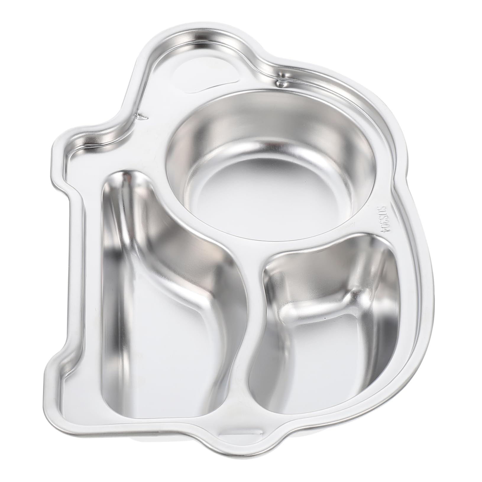 OUNONA Thick Stainless Steel Grid Tray Cartoon Food Divided Plate Safe for Boys and Girls Easy Maintenance Healthy Eating