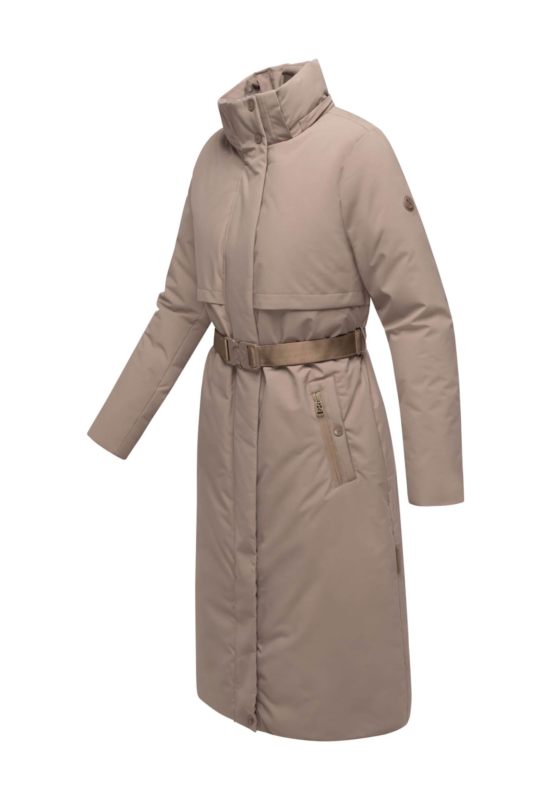 Navahoo Damen Winterjacke (XS-3XL) - wasserabweisend, abnehmbare Kapuze, Taillengürtel - N107