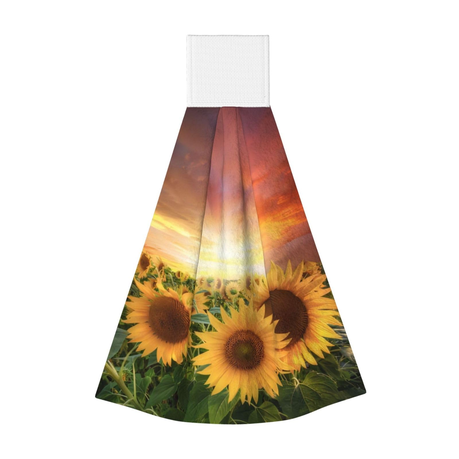 Sunflowers Sunset Sunlight Landscape Highly Absorbent Dish Towels Soft Coral Fleece Wipe