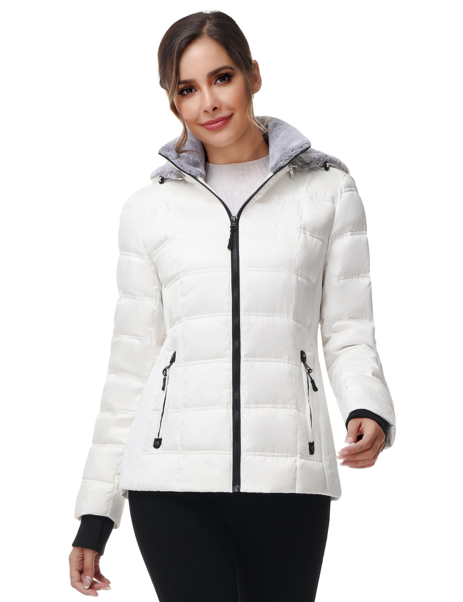 ANOTHER CHOICE Womens Winter Down Puffer Jacket, Warm Winter Jacket for Women with Hood