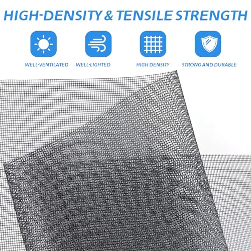 Fly Screens for Windows 120cm x 250cm with 7.5m Velcro Universal Fiberglass Window Screen Insect Mesh High Density Door and Window Fly Screens for Keep Bugs/Flys/Mosquitoes Outut (Black) - Image 2
