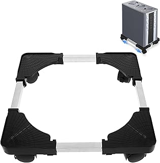 Computer Tower Stand, PC Tower Stand with Locking Casters, 9.45"-15" Adjustable Rolling Plant Stands, Mini Fridge Rack, Movable Flower Pot Holder, Furniture Dolly Mobile Organizer for Home, Office