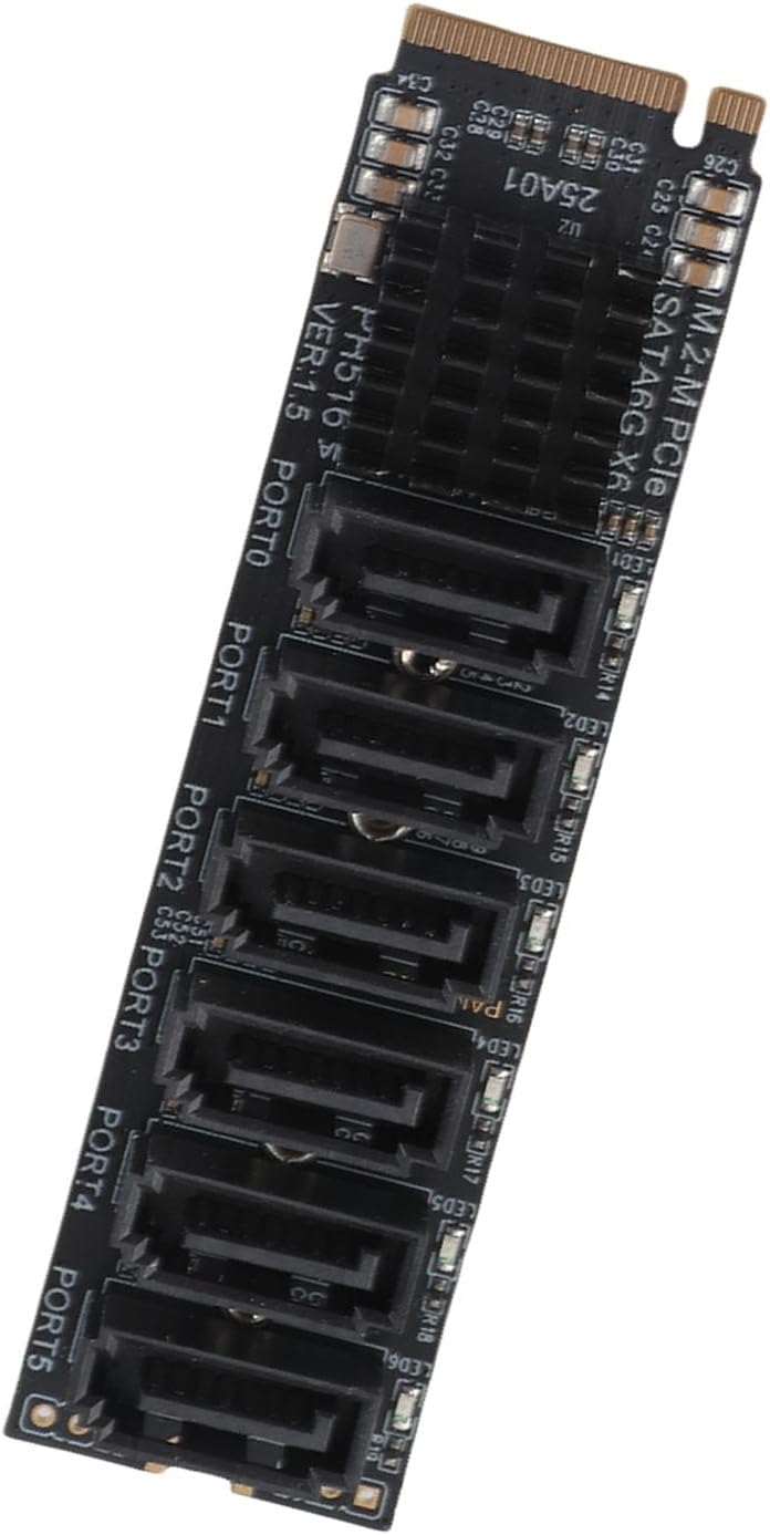 Yosoo PCIe Sata Expansion Card M.2 to SATA3.0 Adapter, 6Gbps High Speed, ASM1166, Yosoo Health Gearzn4f3udw9i, Desktop, Laptop, Windows, Linux