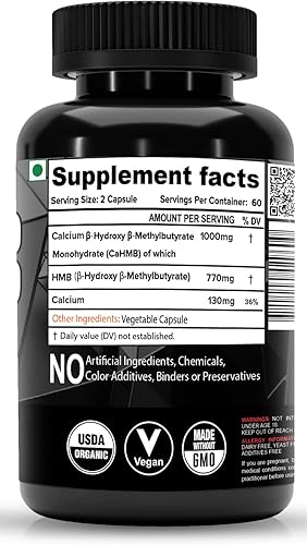 Miniatura 2 de NutriJa HMB 1000MG Cápsulas (beta-hidroxi beta-metilbutirato) - HMB puro (120 cápsulas)