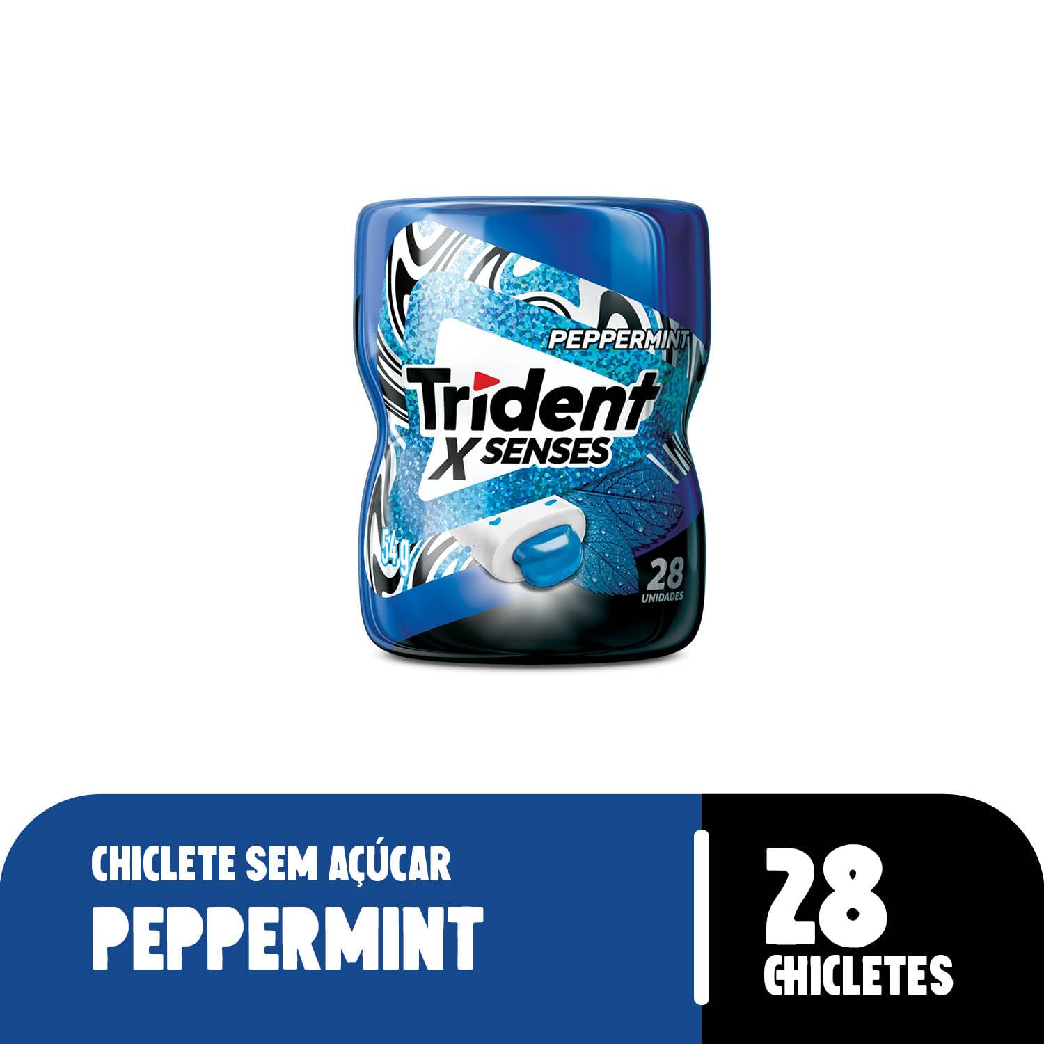 Trident, Goma de mascar XSenses Peppermint Hortelã Garrafa 54g 0