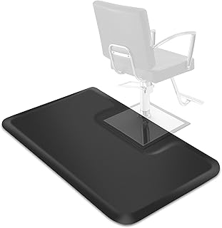 Saloniture 3 ft. x 5 ft. Barber & Salon Floor Mat for Square Chair Base - 1/2 in. Thick Rectangle Anti-Fatigue Stylist Station Mat