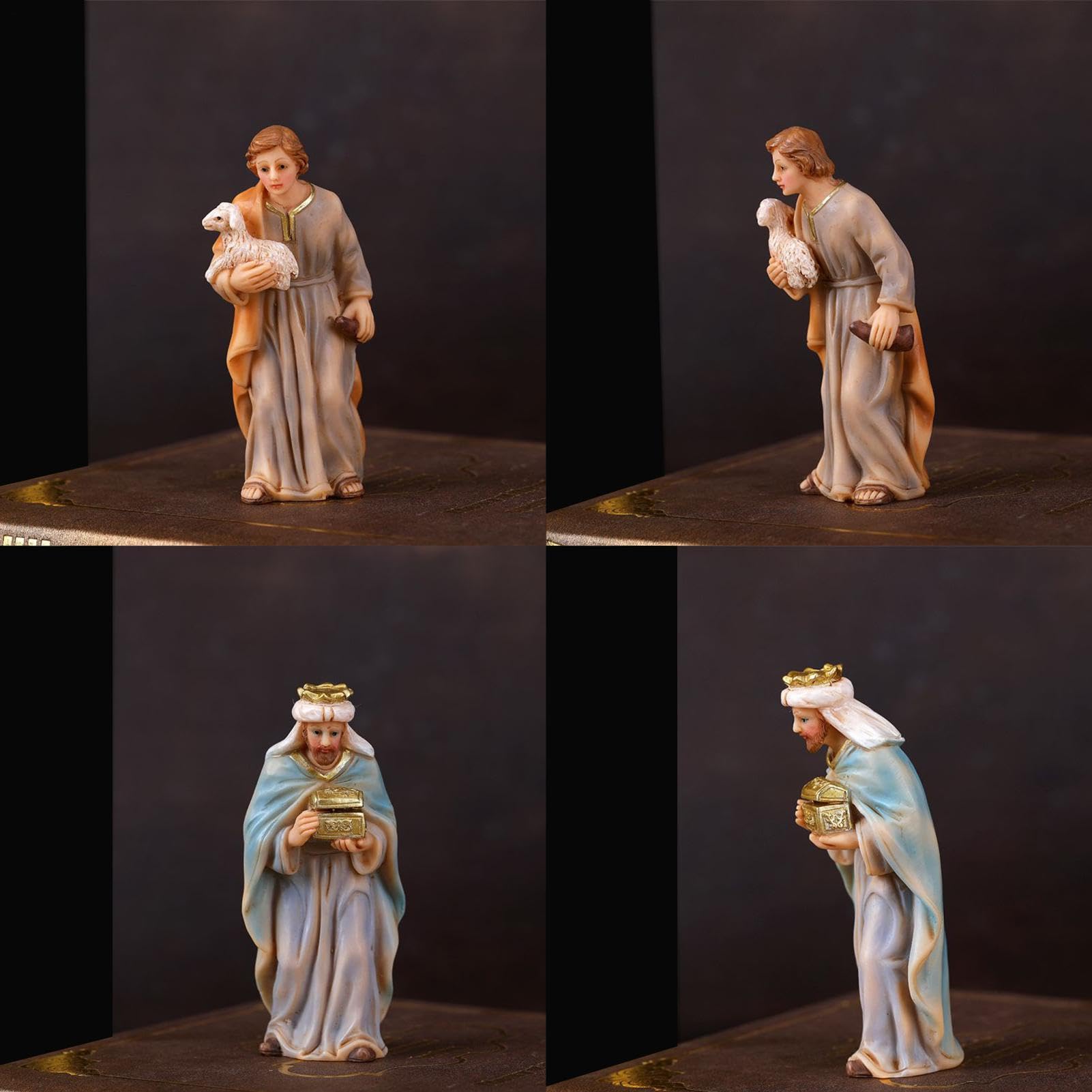 Christmas Nativity Scene, Set de nativity de resina, figuras cristianas | Holiday Nativity Decor for Home, Church, Table, Shelf, Fireplace, Office & Christmas Display