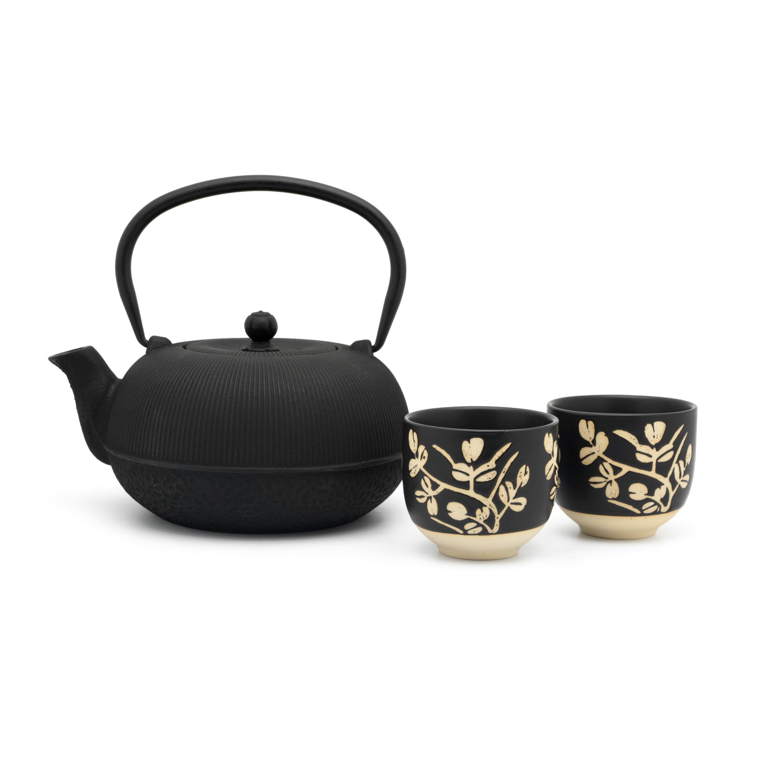 Bredemeijer - Coffret Cadeau Sichuan - Théière en Fonte 1L avec 2 Tasses en Porcelaine