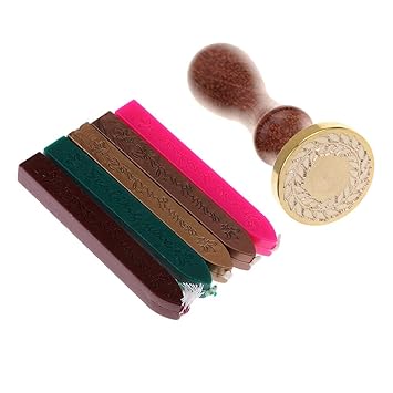 ELECTROPRIME Xmas Wreath Sealing Wax Seal Stamp Engraved w/Stick Wick for Envelope Cards