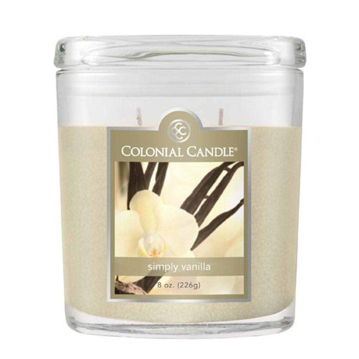 Colonial Candle 8Ounce Scented Oval Jar Candle, Simply Vanilla