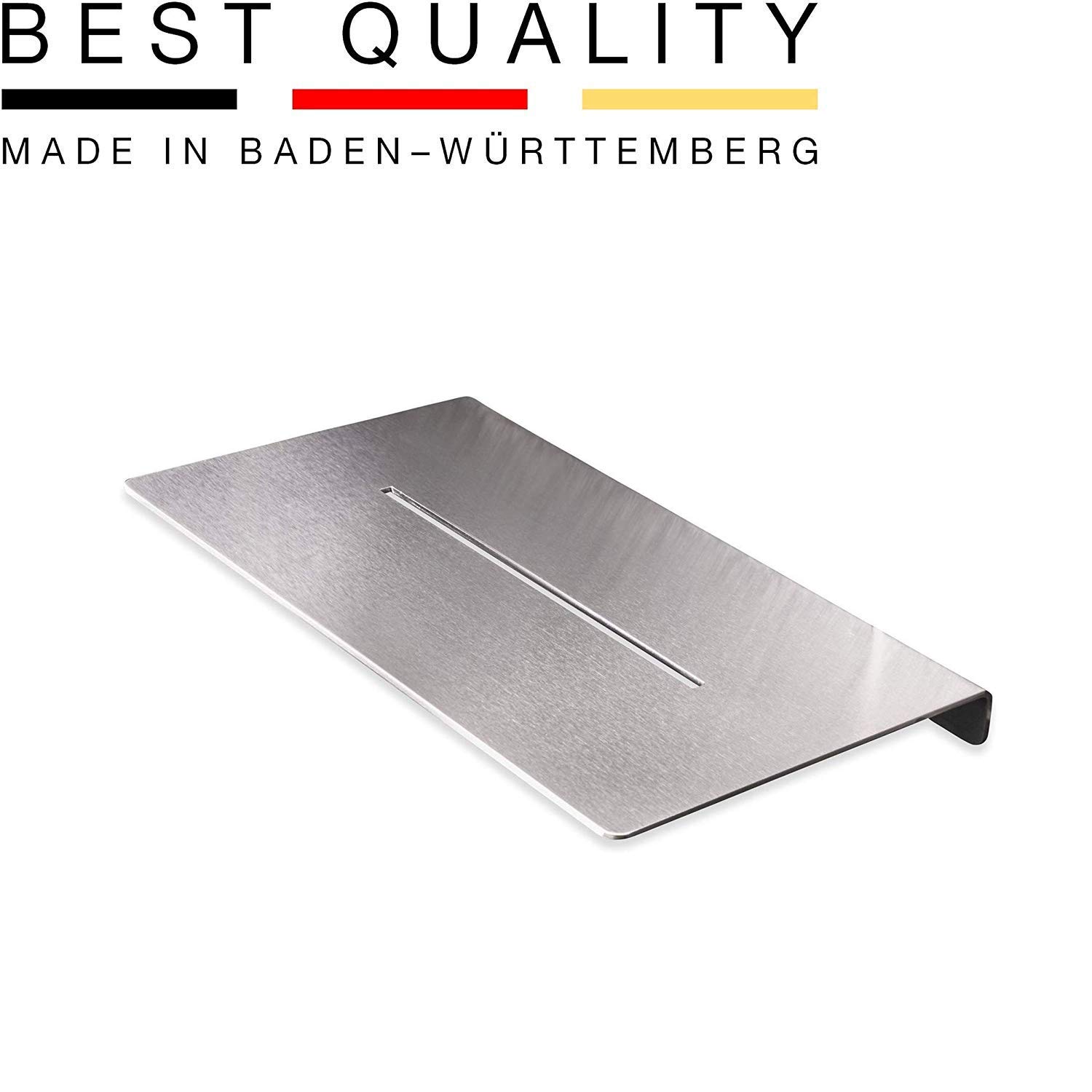 Duschablage 17 cm breit, Edelstahl gebürstet, 100% Made in Germany, Nachhaltige Produktion, für Shampoo, Duschgel, Seife - PHOS Design