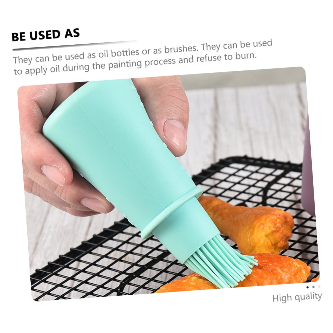 GALPADA 3Pcs Silicone Oil Bottle Brush Durable Bbq Basting Brush with Scale for Outdoor Grilling and Baking for Family Barbecue Housewarming present