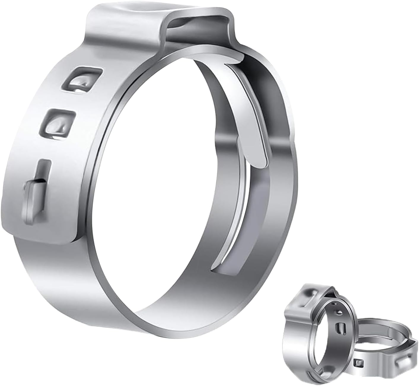 LAGWIUY 50 Pack 1 Inch Pex Crimp Rings, Stainless Steel Pex Cinch Clamp