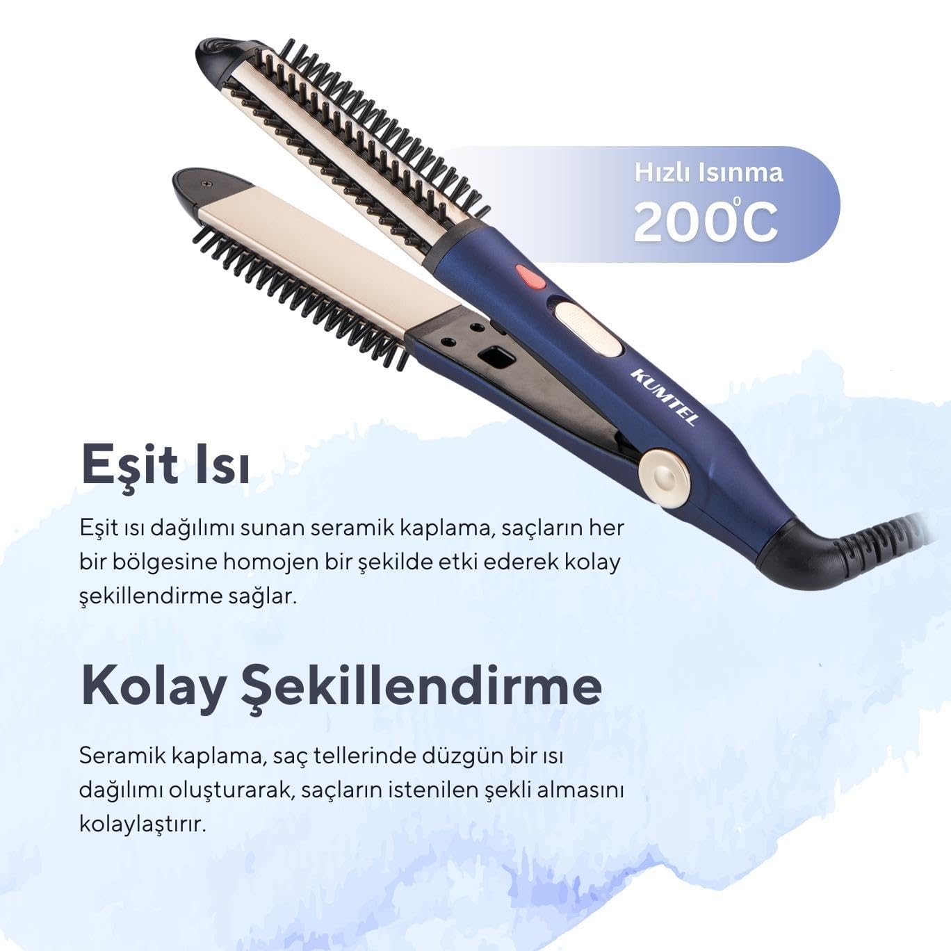 Kumtel Seramik Saç Şekillendirici ve Düzleştirici HHSC-03