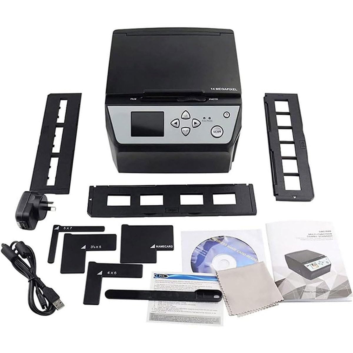 Wielofunkcyjny skaner zdjęć do klisz cyfrowych, skaner negatywów do slajdów z 5-calowym ekranem LCD, konwersja kliszy 135/35 mm/110 kliszy/zdjęcia/dokumentu/wizytówki na cyfrowe pliki JPG