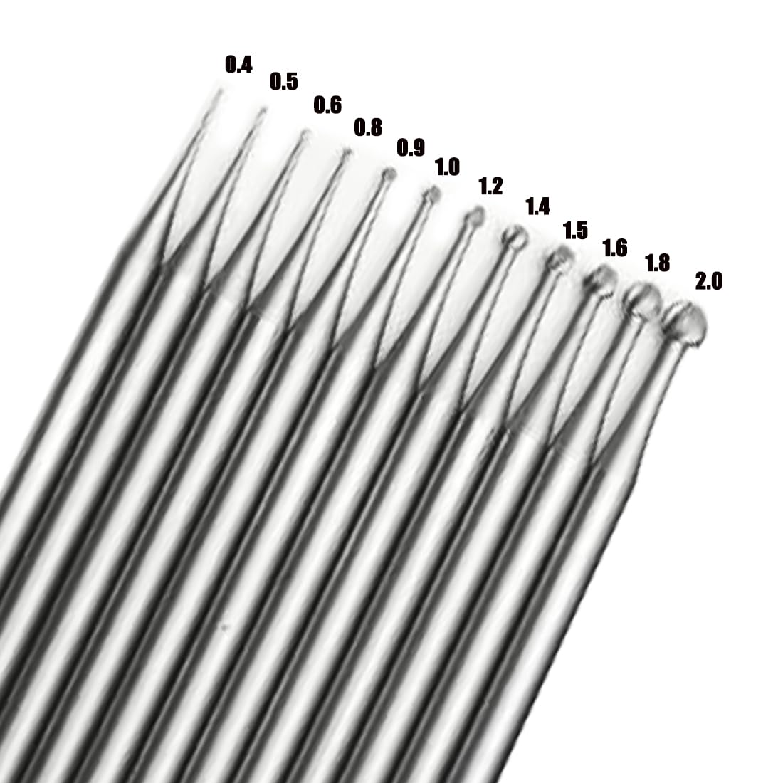 12 Pcs 3/32'' Shank Jewelry Setting Round Ball Burr (004-020) — Amazon image 2