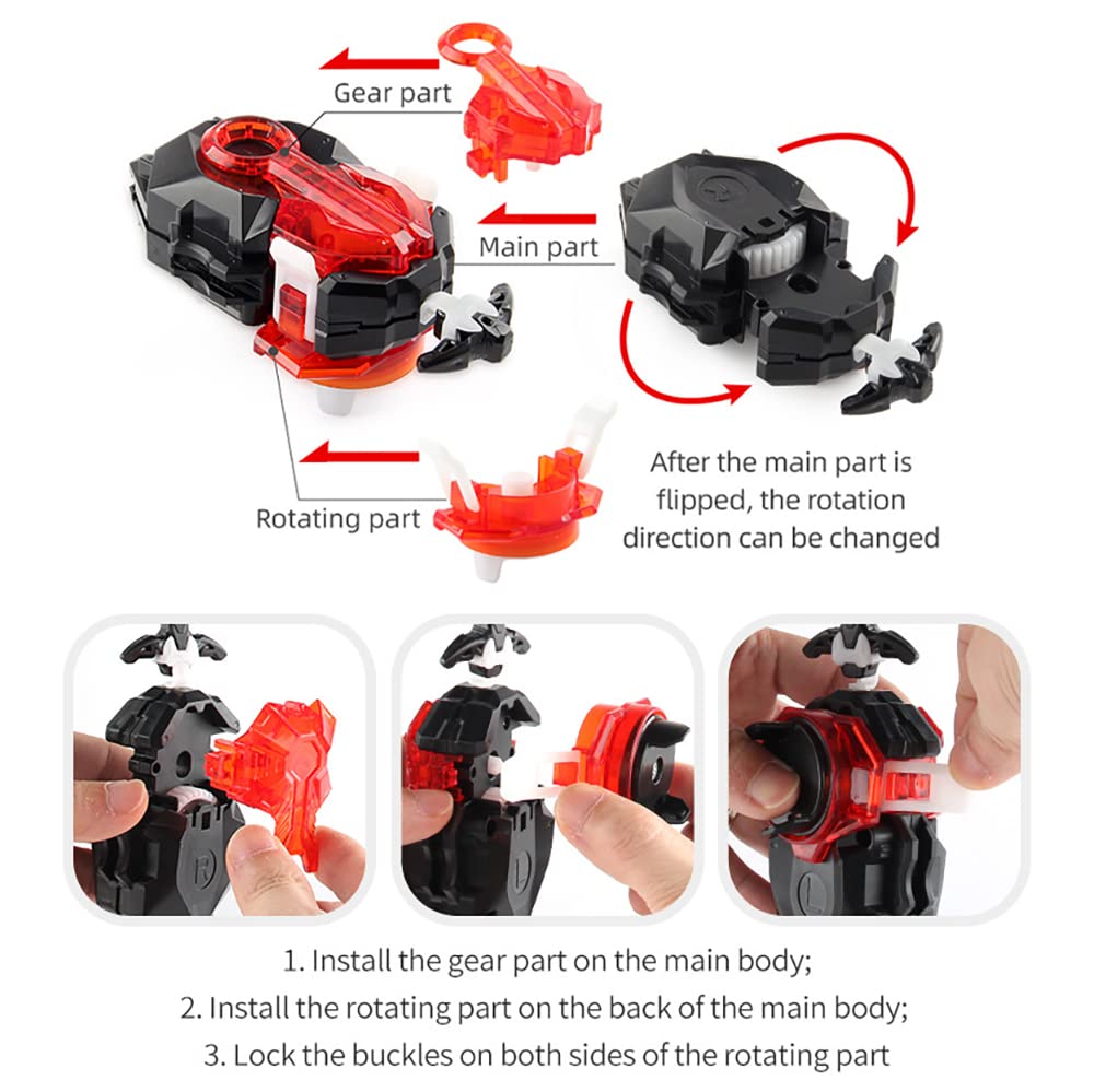 Toupie Netoke 4D Metal Fusion – Kit Avec Lanceur B-184, Modèle B-169+B-175, Cadeau Enfant