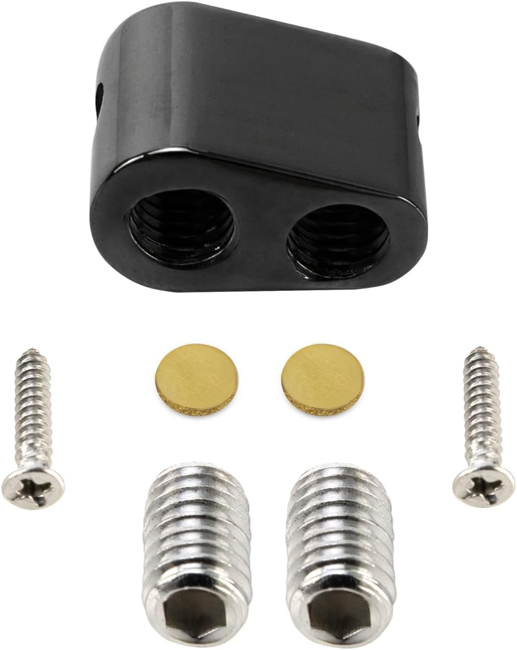 Zinc Alloy Bass Bridge String Locks Individual Locking String Retainer Clamps Electric Bass Guitar String Locking Nut for 5-String Headless Electric Bass Replacement Parts Black