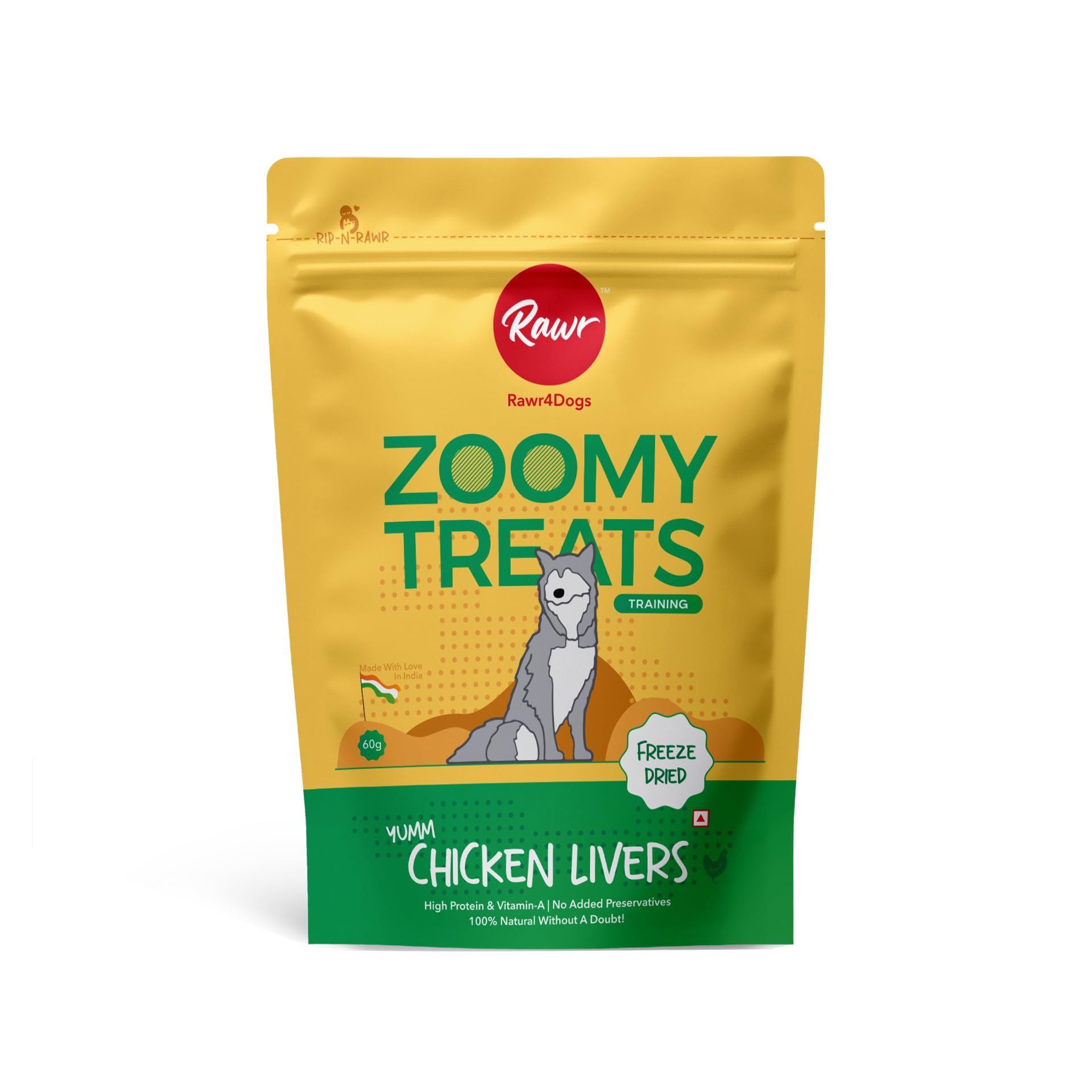 Rawr4dogs | Zoomy Dog Treats | Freeze-Dried Chicken Livers | No Preservative | Training Treats for Dogs | 60gms Brown (B0CK5WC34P) Amazon Price History, Amazon Price Tracker