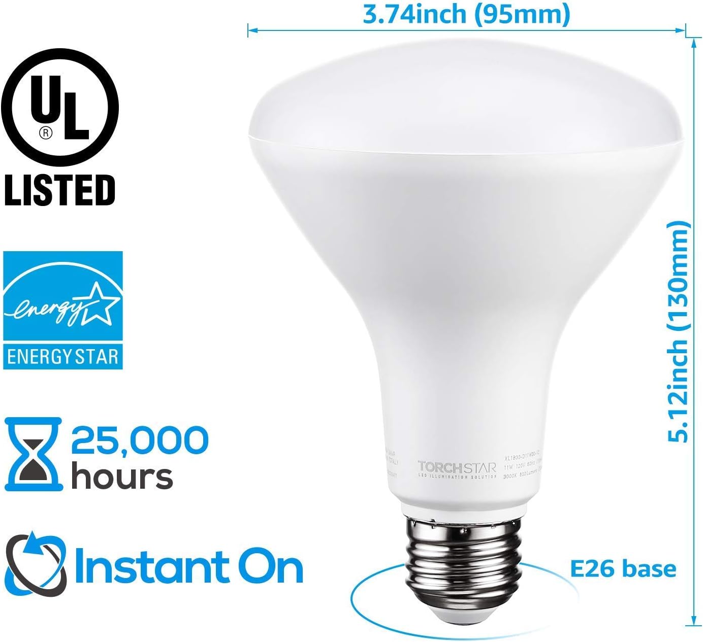 New Product TORCHSTAR High CRI BR30 LED Light Bulb, CRI90+, Dimmable, 11W(65W Eqv.), Flood Light Bulbs for Indoor Downlight Recessed Can Light, E26 Base, 3000K Warm White, UL & Energy Star Listed, Pack of 6 80% Off Discount TORCHSTAR High CRI BR30 LED Light Bulb, CRI90+, Dimmable, 11W(65W Eqv.), Flood Light Bulbs for Indoor Downlight Recessed Can Light, E26 Base, 3000K Warm White, UL & Energy Star Listed, Pack of 6