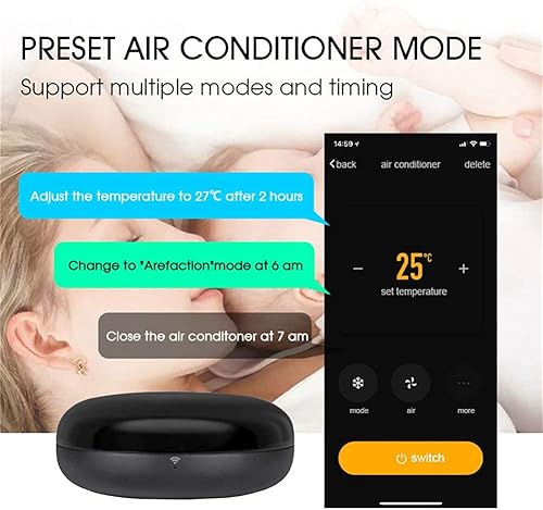 Miniatura 7 de MOES WiFi RF IR Smart Home Control remoto universal para TV, aire acondicionado, aparatos RF infrarrojos, control de TV AC, DVD, CD AUD SAT, control