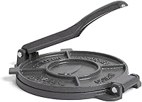 Alpha Living 8 Inch Cast Iron Tortilla Press - Heavy Duty Quesadilla & Empanada Maker for Home Kitchen Use