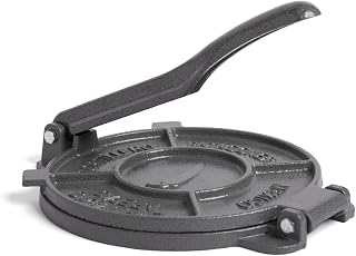 Alpha Living 8 Inch Cast Iron Tortilla Press - Heavy Duty Quesadilla Empanada Maker for Home Kitchen