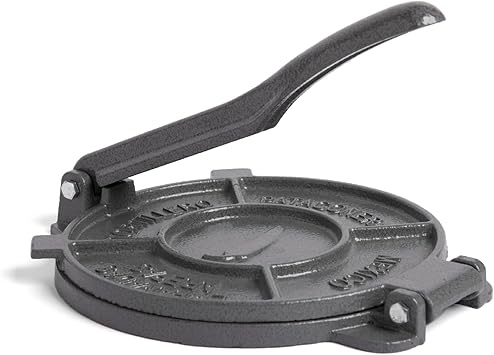 Alpha Living Tortilla Press 8 Inch Cast Iron Quesadilla Maker Heavy Duty Empanada Maker Press Cast Iron Tortilla Maker for Kitchen, Home Use