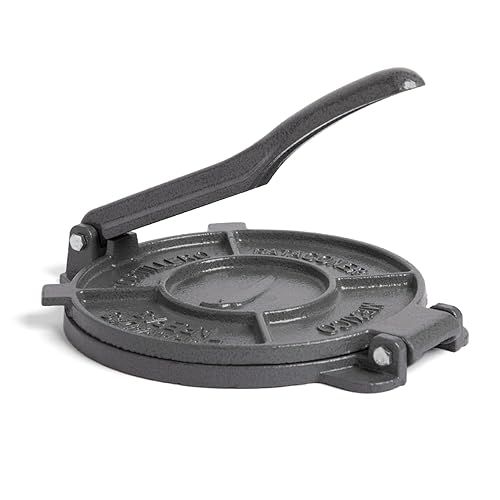 Alpha Living Tortilla Press – 8 Inch Cast Iron Quesadilla Maker – Heavy Duty Empanada Maker Press – Cast Iron Tortilla Maker for Kitchen, Home Use - 8 inch