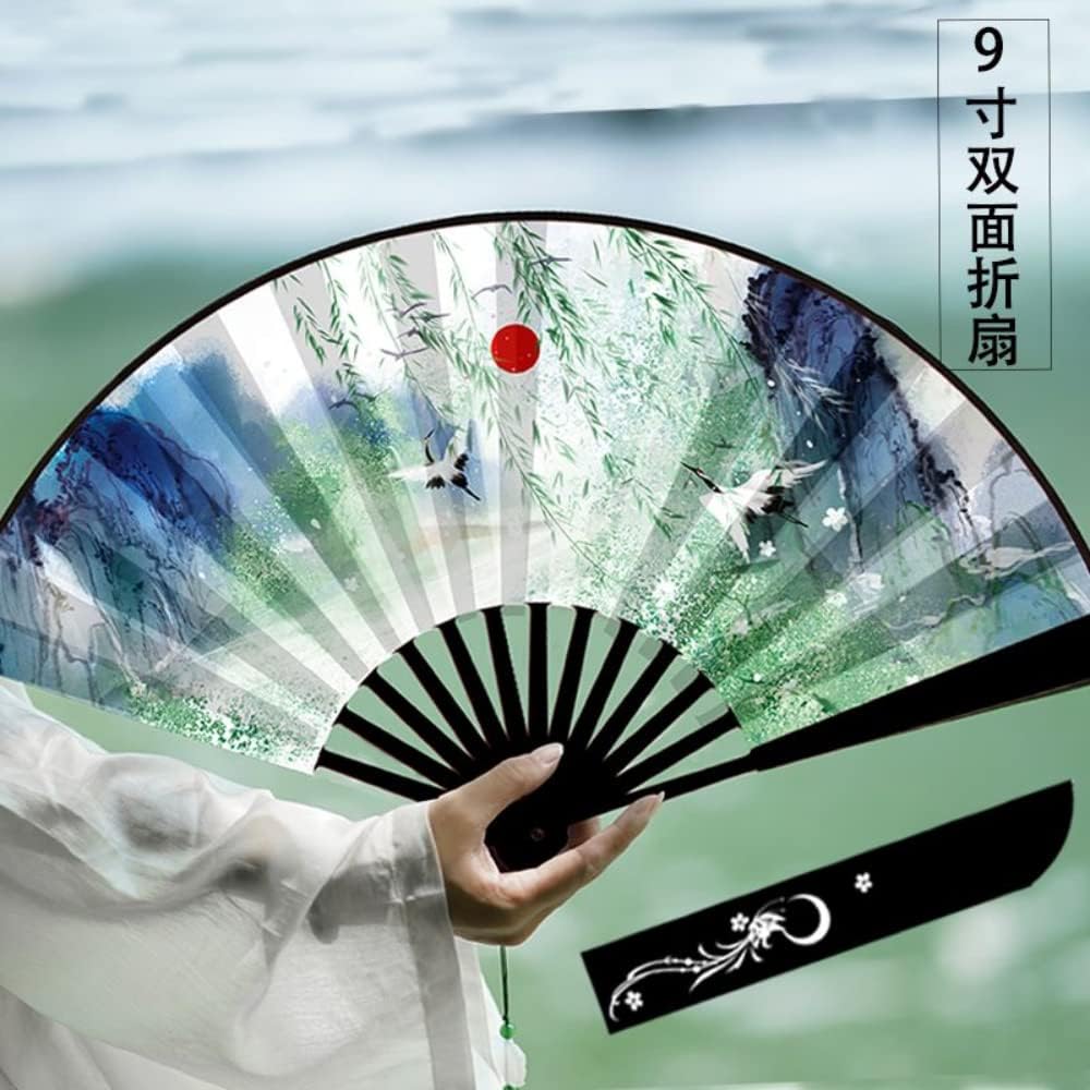 XIALON 1pc 9in Folding Fan Ancient Chinese Style Hanfu Men's Fan Chinese Style Ancient Costume Fan Student Boy Fan
