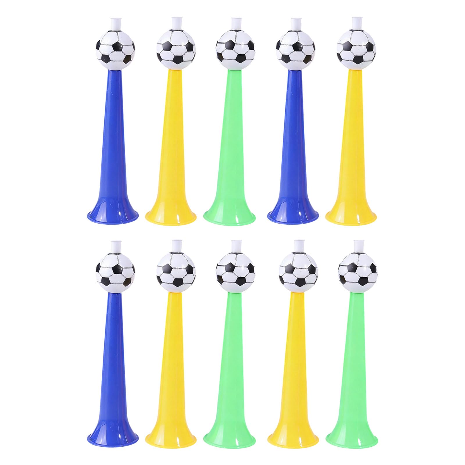 Kalttoy 10Pieces Bright Football Cheering Horns Great for Outdoor Parties and Sports Event Sturdy Design Vuvuzela