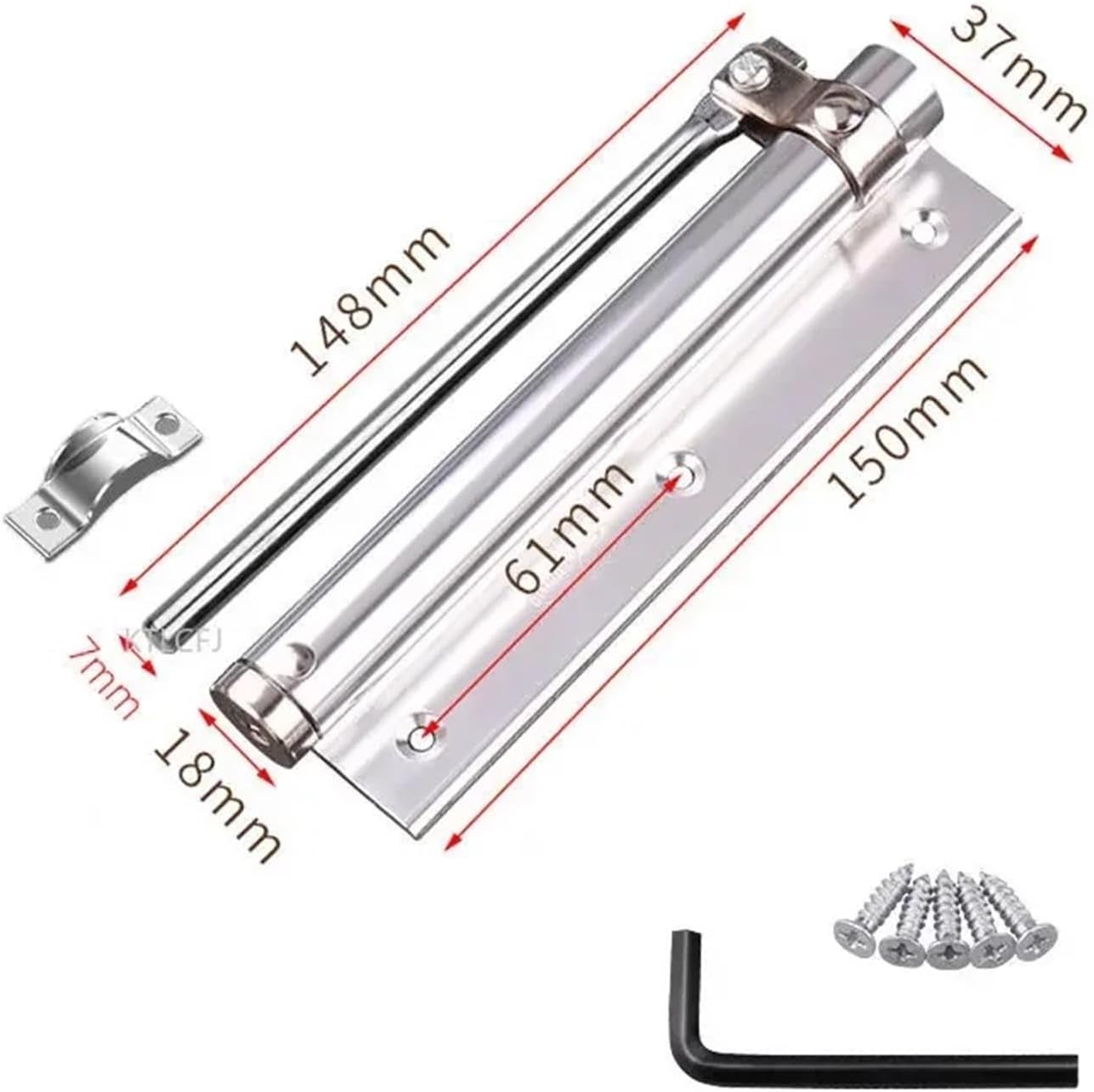 Automatic Door Closer Cushion Door Closer Household Mute Artifact Simple Punch Free Invisible Return Spring 1Pcs(Gasket-Small)