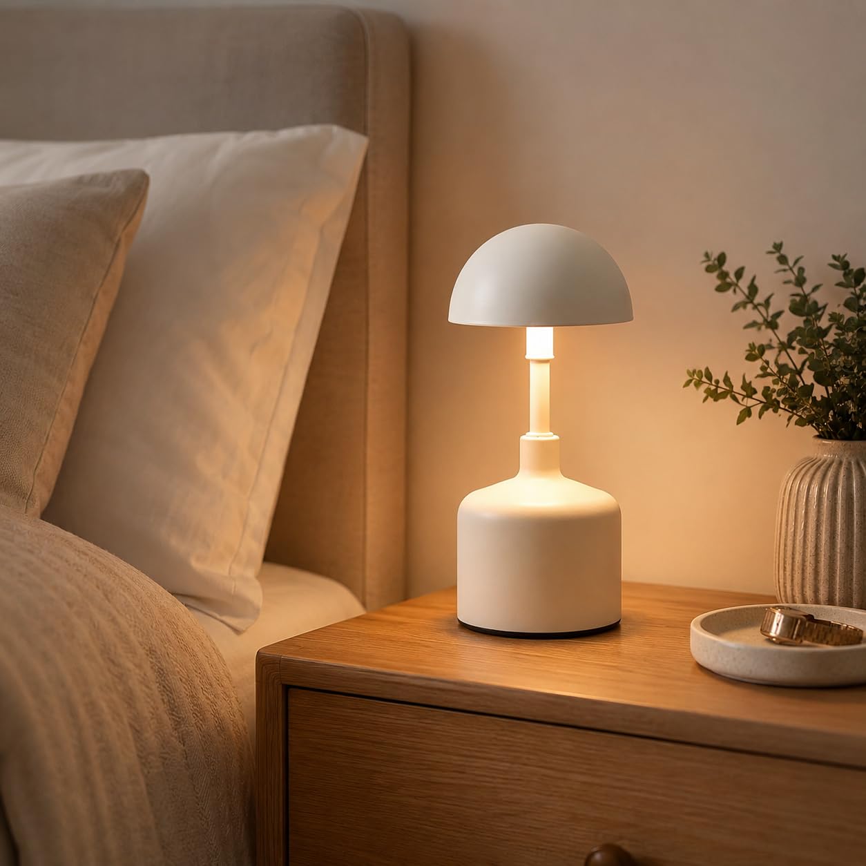 JHY DESIGN 3 lampade da tavolo senza colore regolabile gruppo di 2 ricaricabili a LED per il controllo del tocco filo ristoranti letto, Tabl caffè (Beige)