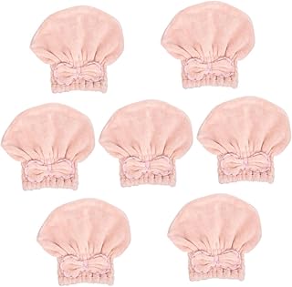 Abaodam 7 Peças Touca De Banho Envoltório De Toalha De Cabelo Toalhas De Secagem Fofas Touca De Secagem De Cabelo Toalha De Secagem Rápida Touca De Secagem De Cabelo Toalha De Banho De