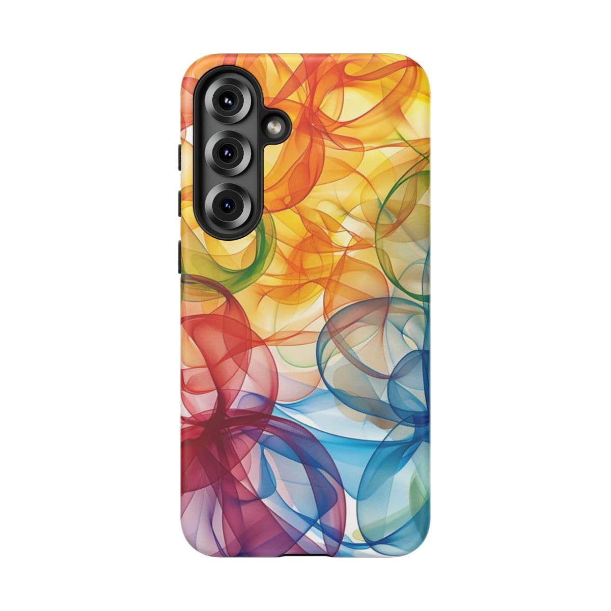 Coque mate formes fluides multicolores compatible Samsung S25 Plus