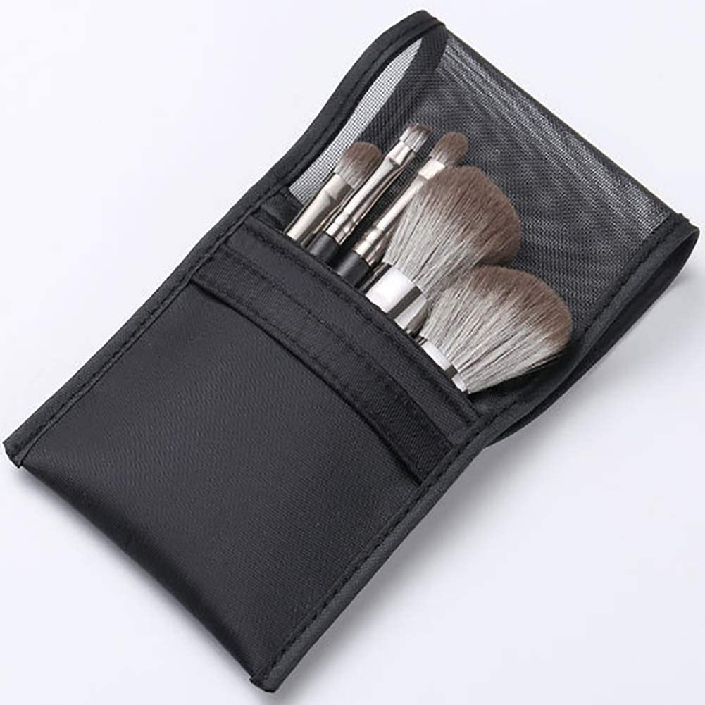 Pennelli for Trucco da Viaggio Set w/Sacchetto, 5 pz. Doppio Kit di pennelli Cosmetici Portatili Portatili a Doppia Chiusura for Fondazione, ombretto, Blush Trucco spazzole