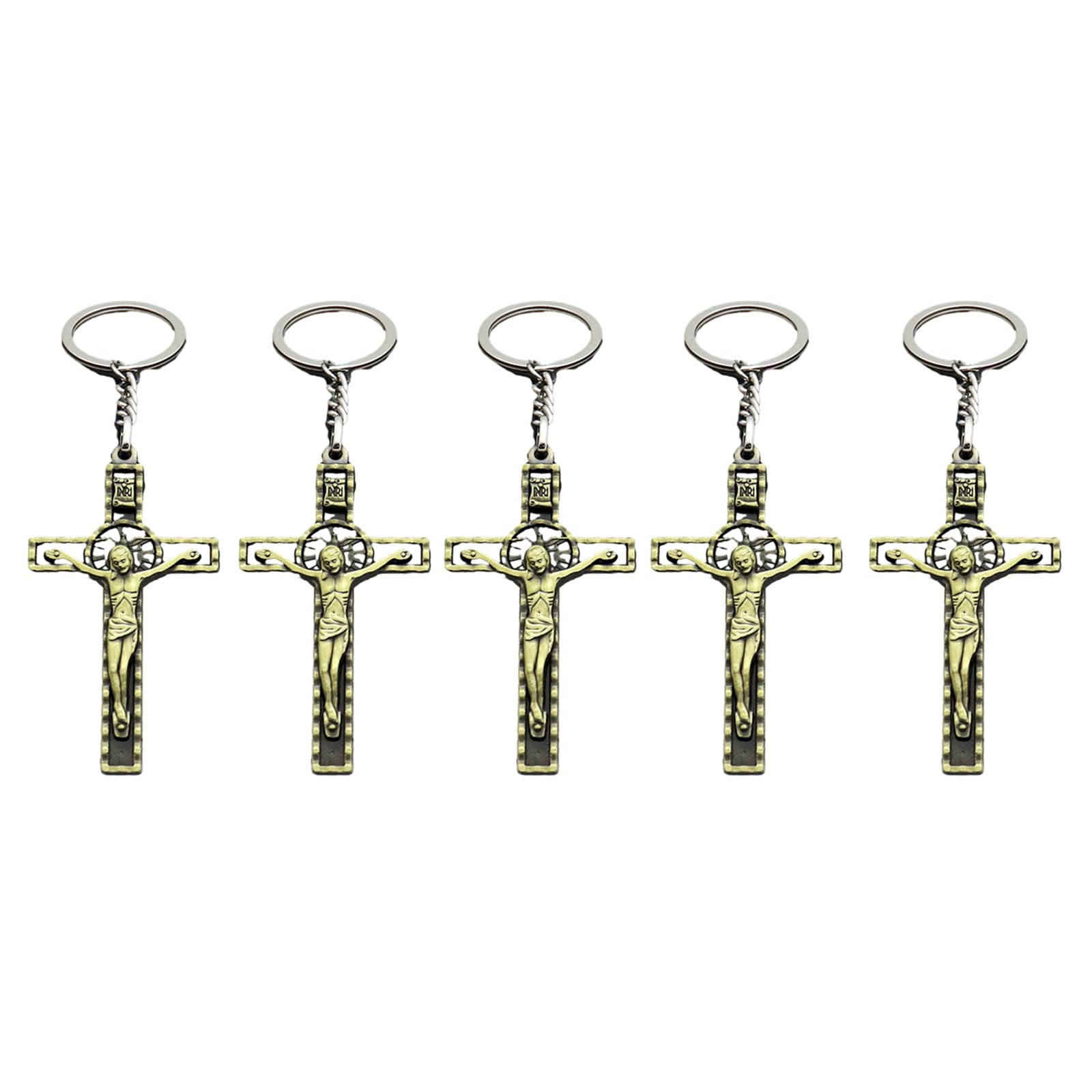 Elnwnnkc Vintage Bronze 2 Cross Pendants Pattern For Jewelry Christs Cross Jewelry Finding Meaningful Friend, Givings Religious Pendants
