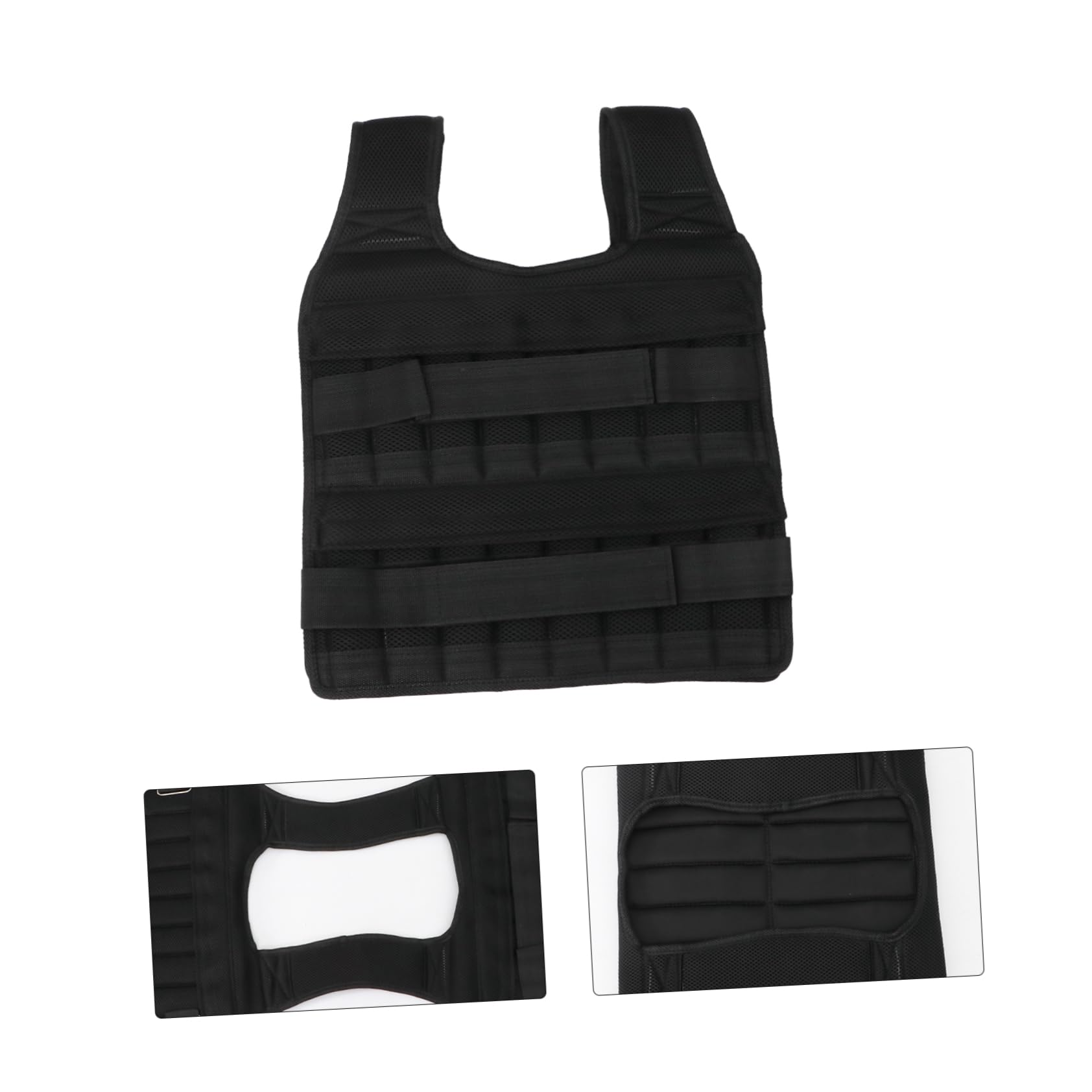 OHPHCALL Adjustable Sports Weighted Vest for Fitness and Running Training Lightweight Vest for Weight Loading Sleeveless Workout Equipment for Men and Women Black
