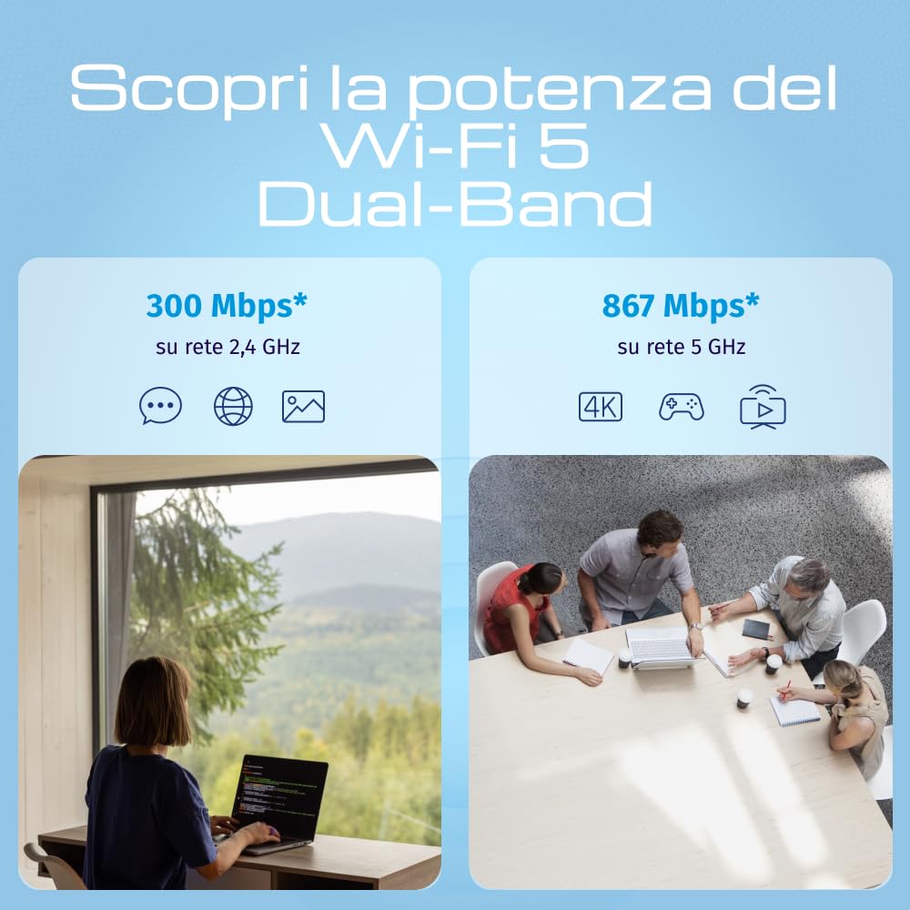Keenetic Skipper DSL (KN-2112) Modem router Wi-Fi 5 mesh Supervectoring VDSL2/ADSL2+ AC1200 con smart switch Gigabit a 4 porte e porta USB