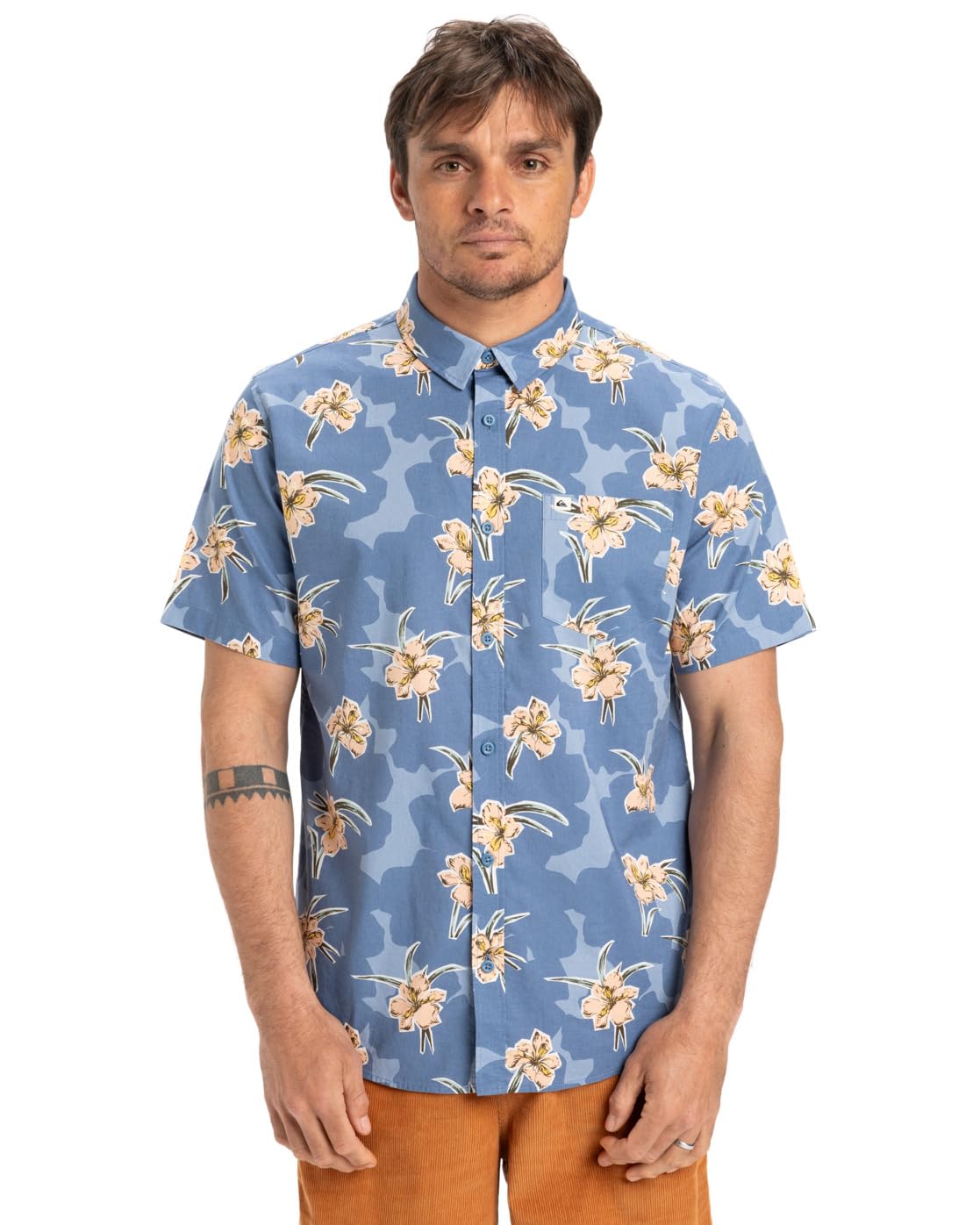 Quiksilver APERO Classic SS Camiseta, Coronet Blue BACKYARDS, XS Men's