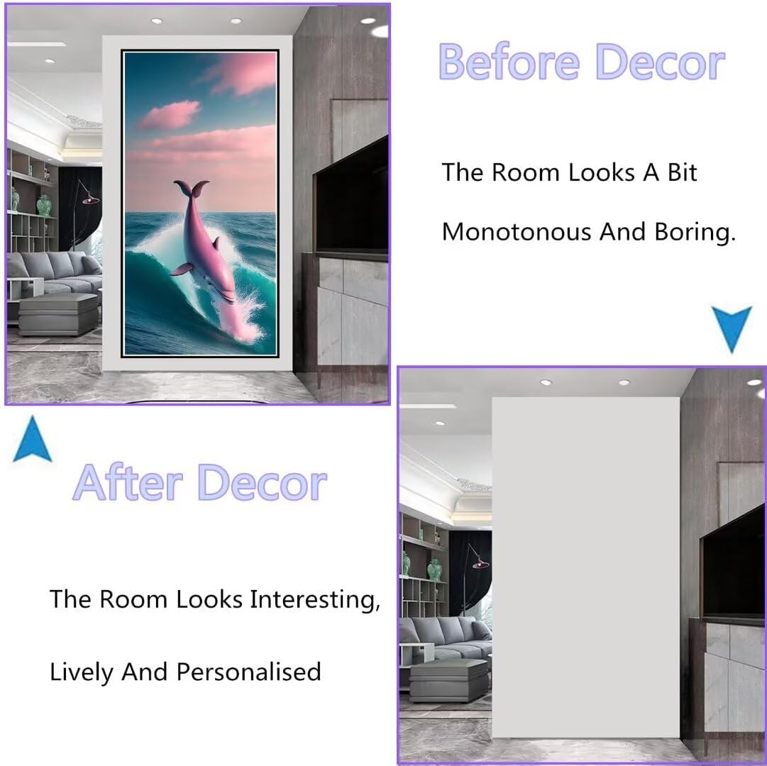 ビーチ ダイヤモンドアート キット 大きいサイズダイヤモンド絵画 イルカ DIYダイヤモンド塗装 5Dモザイクアート全面貼り付けタイ