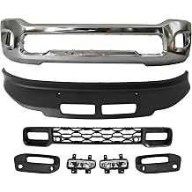Complete Front Bumper Kit Compatible with 2019-2024 Ram 2500 3500 Direct Replacement for Big Horn, Laramie, Limited, Lone Star, Tradesman, Power Wagon, Rebel with Fog Lights