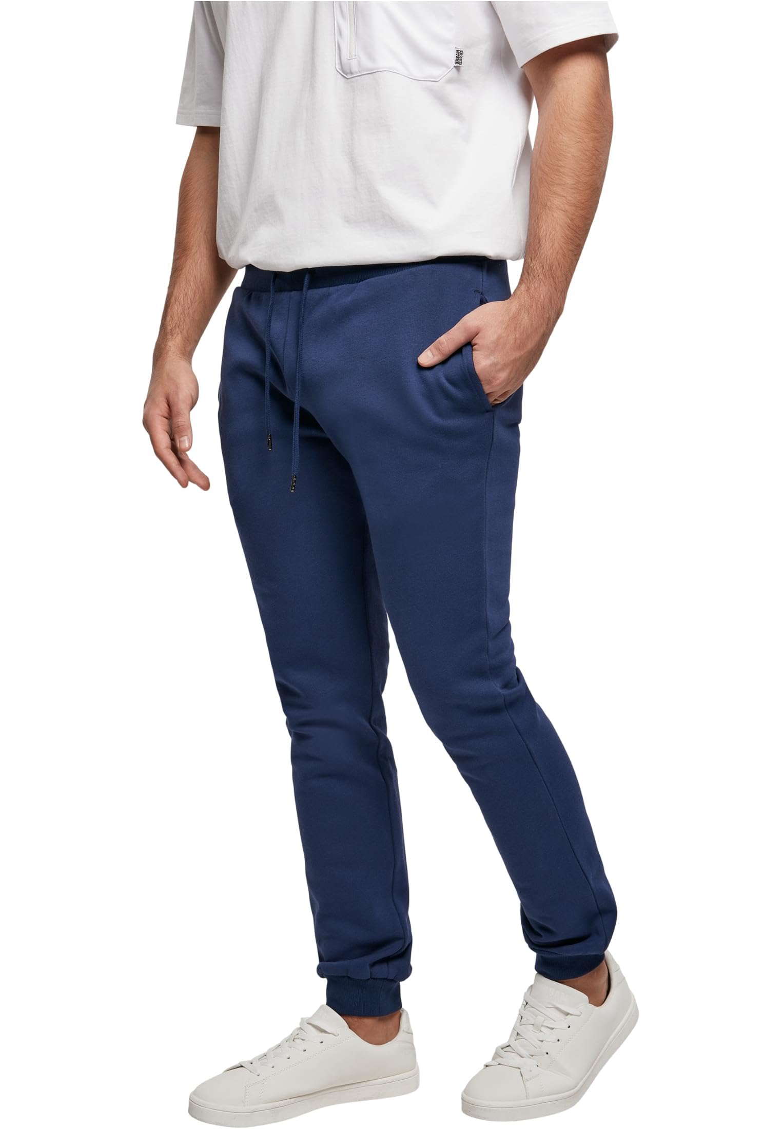 Urban Classics Men's Jogging Bottoms Organic Cotton Organic Basic Sweatpants Sports Trousers for Men in Many Colours, Sizes S - 5XL, Dark Blue, S