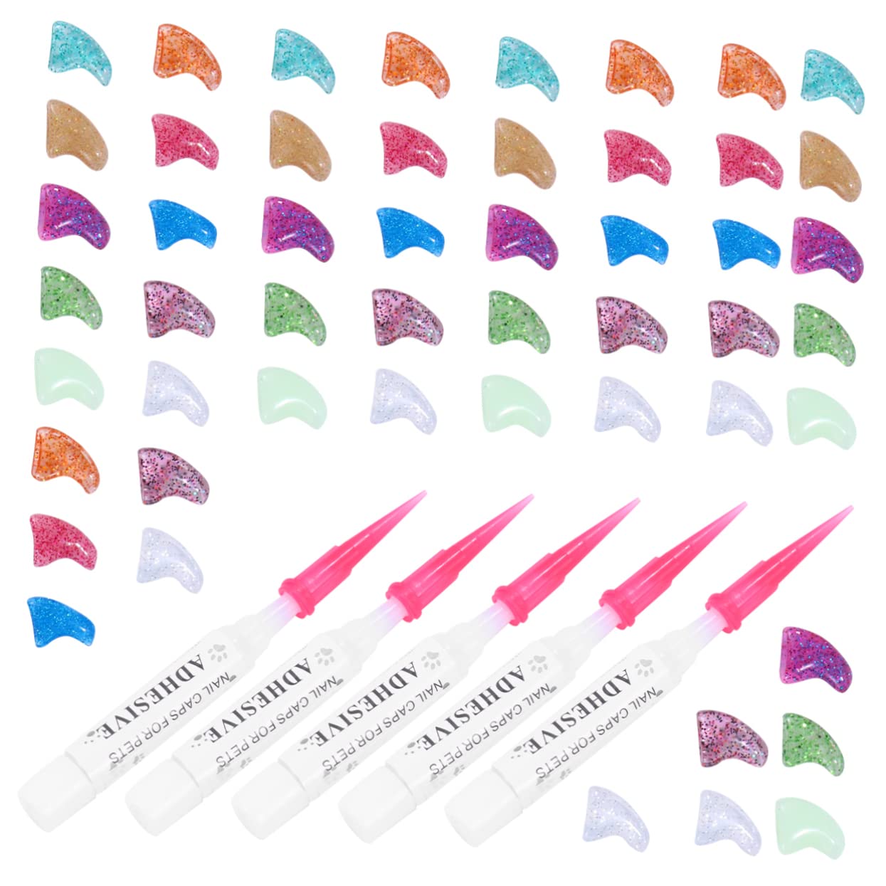 Kisangel 300 Pièces Ensemble D'Ongles pour Animaux De Compagnie Capuchons De Griffes Capuchons D'Ongles De Chat Couvre-Griffes De Chat Capuchons D'Ongles pour Animaux De Compagnie en