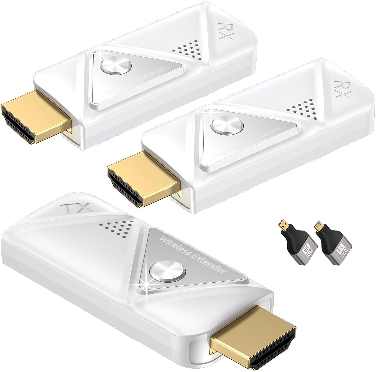 Wireless HDMI Transmitter with 2 Receivers (100m), 2.4G+5G, Plug & Play, HDMI Wireless Supports 4K Decoding and Full HD 1080P Output, Stream from STB, PC, DVD, CCTV to TV, Projector-image-16