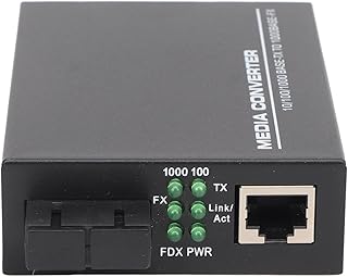 Ethernet Switch Converter,Fiber Ethernet Transceiver Media Converter,850nm 1000Mbps SC 2 Fiber Multimode RJ45 Auto Negotiate Fiber Ethernet Transceiver 100-240V (US Plug)